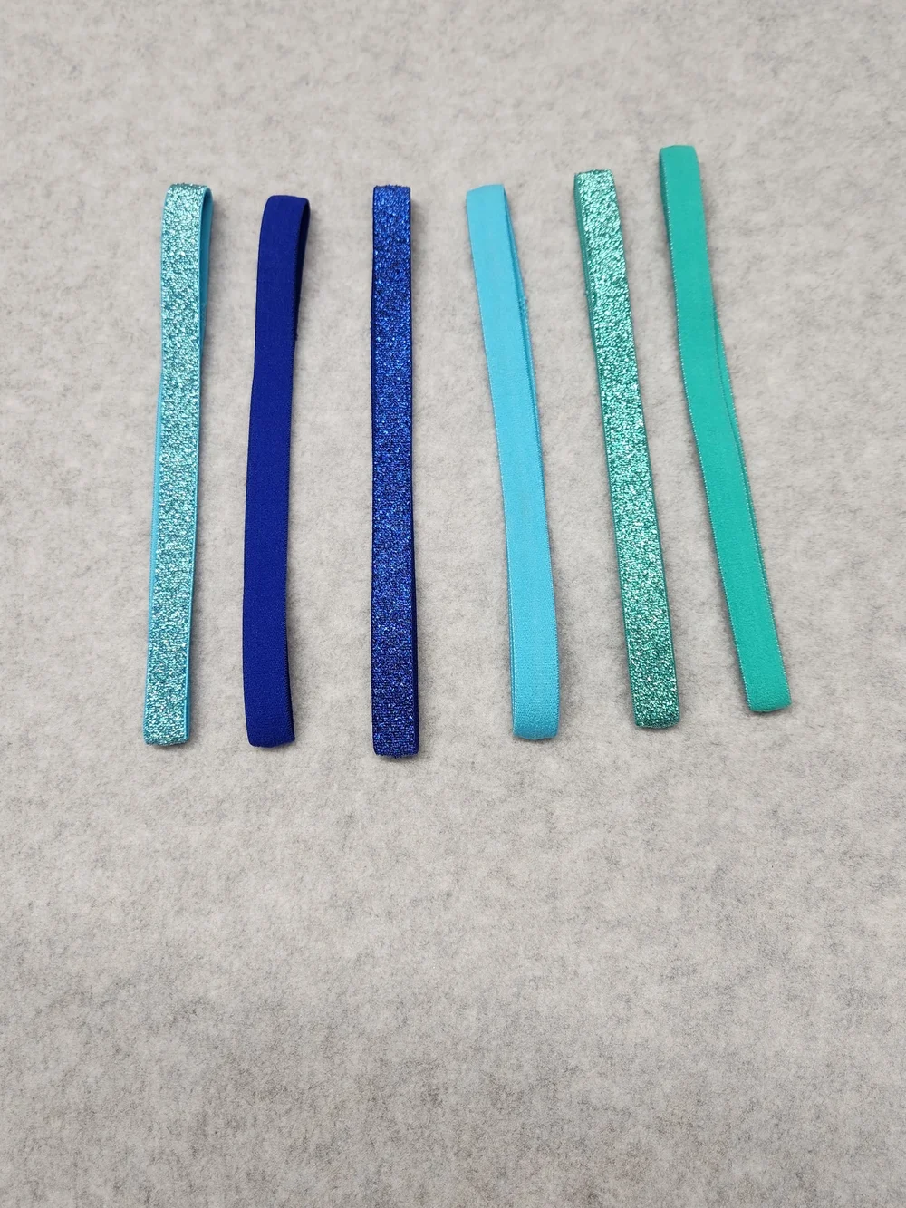 6 Pack-EMC Sports Blue Teal Glitter Headbands